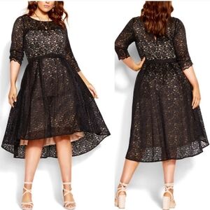 City Chic Black Lace Lover Dress